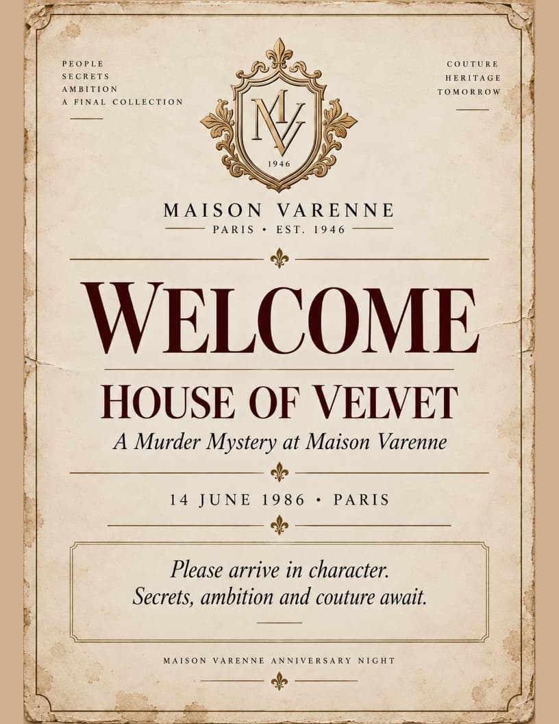 Maison Varenne welcome sign preview.